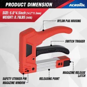 Heavy Duty Manual Nail Gun for Concrete Wall Ceiling Portable Mini Industrial Nail Gun Adjustable Power DIY Tool