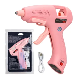 High Efficiency Pink Cordless Hot Glue Gun 0.7lb hr Output for Arts Crafts Quick Repairs & School DIY Projects