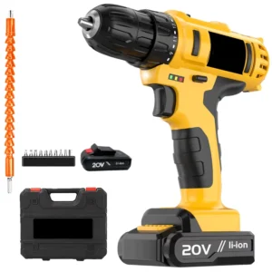 High-Power 21V 18 Gears Cordless Electric Hand Drill Keyless Industrial Grade Multifunctional Impact Lithium Battery