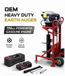 High Power 3.8kw Industrial Earth Auger 196cc Four Stroke Manufactured in China Professional Industrial Earth Auger