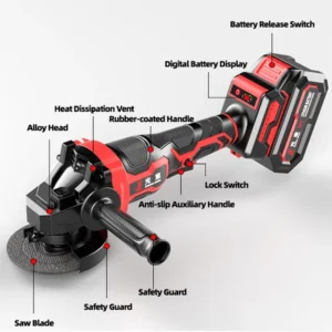 High Power Brushless Angle Grinder Machine Portable Rechargeable Grinder for Polishing Slice Cutting and Industrial Fabrication