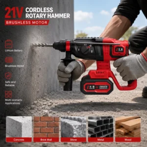 High Power Heavy Duty Impact Type Electric Demolition Hammer Anti Vibration Comfortable Grip for Concrete Breaking Wall