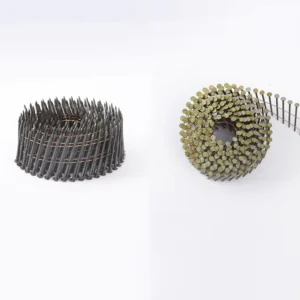 High Quality Pneumatic Coil Nails Gun with Smooth Ring Spiral Shank Types for Steel Pallet Nailings
