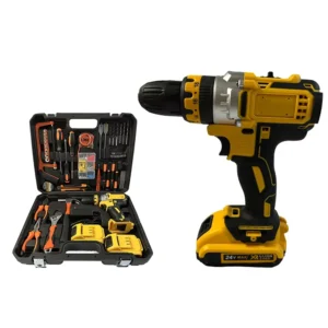 High Quality Yellow Lithium ion Battery OEM Portable Multi tool Power Screwdrivers Impact Drill Low Price
