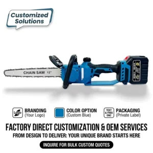 High-Speed 12-Inch Professional Household Light Logging Saw Electric Lithium Steel Saw with High-Power Automatic Oil Pump