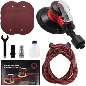 High Speed Pneumatic Orbital Sander Metal & Plastic Build Suitable for Auto Body Repair Woodworking & Metal Polishing