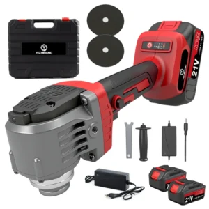 High-power Cordless Angle Grinder with Rechargeable Battery Industrial Handheld Design and Polishing Wheel