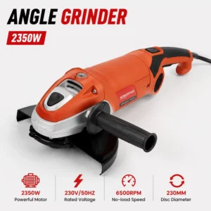 Honest Premium 230mm Electric Angle Grinder Multi Purpose Cutting 2350W Corded Angle Grinders Power Tools