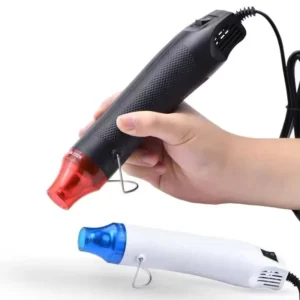 Hot Air Gun 300W Blower Heat Tool Stainless Steel Nozzles Digital Temperature Display 300-500C for PVC PPE PVDF Plastic