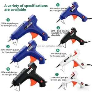Hot Glue Gun 20w-100w Hot Glue Guns with Sticks Melt Glue Gun Craft for School DIY Art Home Quick Repairs Multi-application