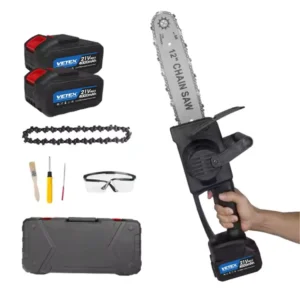 Industrial Class Tree Cutting Machine 21V 4Ah Li ion Battery Operated Electric Chain Saw 12 Inch Cordless Chainsaw
