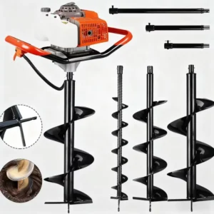 Industrial Grade 63cc 2 Stroke Stainless Steel Earth Auger Machine Post Hole Digger for Farm and Garden Use