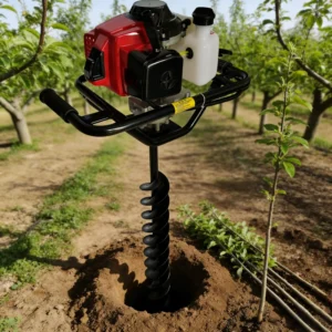 Industrial Grade Gasoline Post Hole Digger 63cc 2.4 kw 2 Stroke Metal Construction Earth Auger for Fence Digging