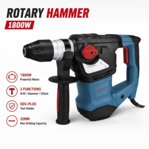 Industrial Grade Power Tools SDS Plus Rotary Hammer Drill 32mm 1800W Corded Rotary Hammer Drill
