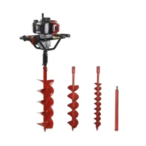 Industrial Professional Grade Gas Powered Post Hole Digger Earth Auger Machine 250mm Max Drill Size 52cc 2 Stroke