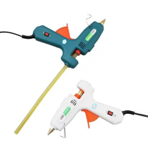 Industrial Strength Electric Hot Melt Glue Gun Dual Temperature Control DIY Bonding Plastic Paper Wood Ceramic White Color