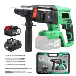 Local US Warehouse 20V Cordless Electric Rotary Hammer Drill with SDS Plus Bit for DIY Demolition Drilling Battery Powered