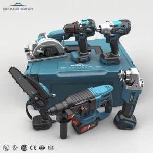 MKT Best Discount 18V 20V 21V Lithium Battery Powered 6 in 1 Cordless Electric Brushless Power Drill Hammer Tools Combo Kit Set
