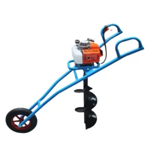 Manufacturers Supply Hand Pushed One Wheel Two Stroke Gasoline Ground Drilling Pile Driver Pit Digging Machine Hole Planting