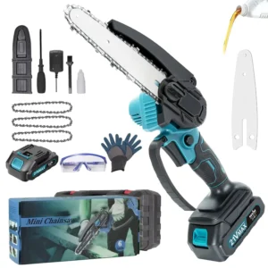Mini Cordless Lithium Ion Battery Powered Chainsaw with Anti Slip Grip 650W OEM & DIY for Wood Trimming & Garden Work
