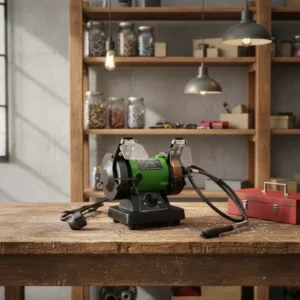 Mini Electric Bench Grinder 150W 75mm Wheel 20mm Thickness Flexible Shaft DIY Grade General Purpose Cast Iron Base 120 320 Grit