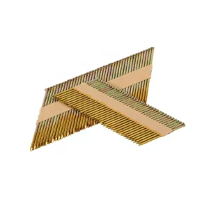 National Standard 34 Degree Steel Nail Pneumatic Semi Cap Nail Gun 50 63 75 83 90 Oblique Nail Wooden House 2.2mm Diameter