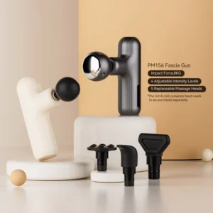 OEM 4 Massage Heads Heat Cold Mini Portable Professional Red Light Cordless Electric Sports Massage Gun 4-Speed 1500mAh Battery