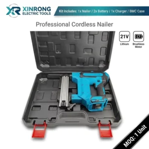 OEM Industrial Professional 21V Brushless Cordless Brad Nailer Staple Gun 1.5 Nail Length 2 X 1.3Ah Battery Kit Woodworking