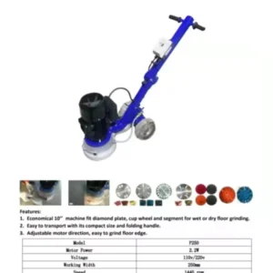 P250 250mm Manual Floor Grinder Concrete Floor Diamond Cup Wheels with Engine and Gearbox Grinding Machine