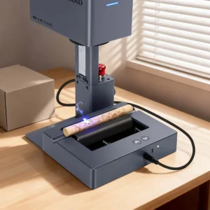 Portable 10w 20w Mini Home Use Laser Engraver Laser Marking Machine with Rotary Roller for Cup Pen Jar Cans Cylinder Objects