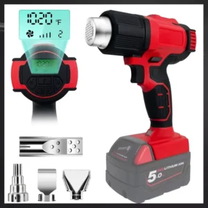 Portable 18v Lithium Battery 60 540 Adjustable Cordless Hot Air Gun With 3 Nozzle LCD Display Heat Guns