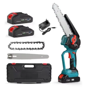 Portable 8 Inch Guide Bar Electric Cordless Brushless Motor Chain Saw 21V Industrial & DIY Grade Wood Cutting Tool