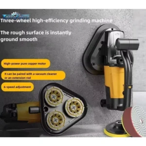 Portable Handheld Three head Floor Grinder Full Copper Motor Manual Operation High Efficiency for Polishing Edging Floor Corners