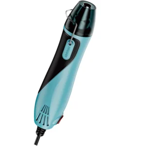 Portable Mini Heat Gun Machine Dual Speed Airflow Fast Heat Hot Air Gun for DIY Crafts Shrinking and Drying Blue