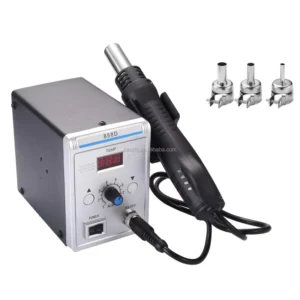 Power 700 Watts Adjustable Temperature LED Display Hot Air Heat Gun with Nozzles 858D Desolder Rework Station for Desoldering