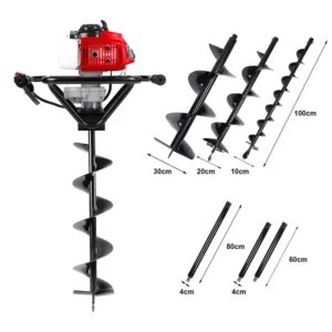 Professional 68CC Two Stroke Cooled Earth Auger High Efficiency Industrial Grade Groundbreaking Tool