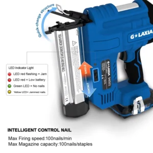 Professional Brand Galaxia Sample Available Direct Factory Sale Power Tools Cordless 20V Nail Gun Brushed