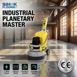 Professional Heavy Duty Planetary Concrete Floor Grinder Polisher Machine with Vacuum Dust Collector 380V 7.5Kw