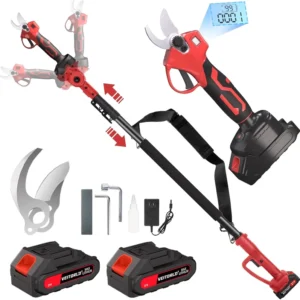 Professional One Hand 20V Cordless Branch Cutter Electric Pruning Shears Garden Tree Pole Pruner