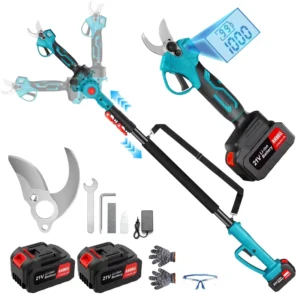 Rechargeable Cordless Battery Powered Electric Pruning Shears Scissors with 28mm Cutting Capacity for Fruit Tree Pruning