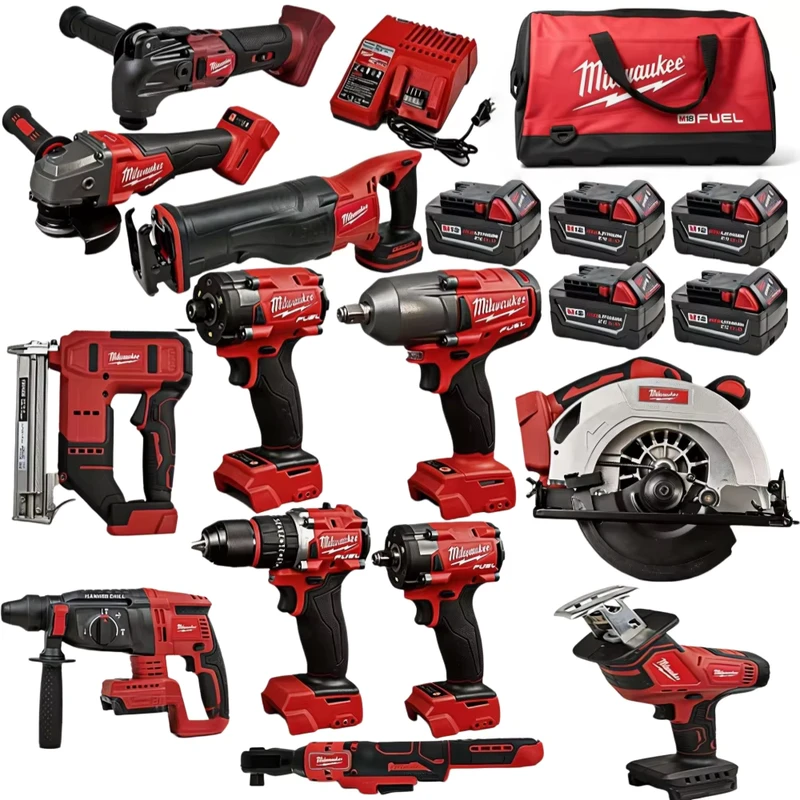 Choosing the Right Power Saw Tools for Fast, Clean Cutting 4 Red 18V Battery powered Multi tool Combination Household Electric Tool Set with Battery Charger Nail Gun Tool Set