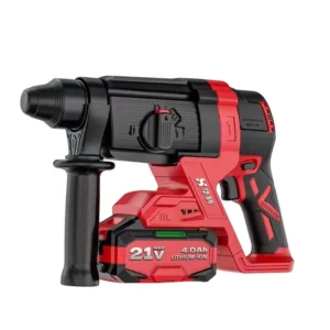 Red 21V Lithium Battery Brushless Cordless Lightweight Rotary Hammer Drill for Concrete Drilling