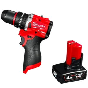 Red M12 Lightweight Portable Compact Cordless 13mm Impact Drill with Battery