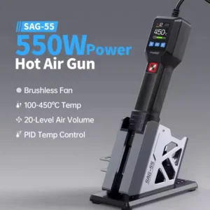SAG-55 550W Standard Equipment High Temp Hot Air Gun Handheld for SMD Soldering Shrink Wrapping