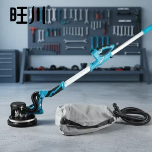 Self priming Dust Free Wall Grinding Machine Brushless Electric 800W 7 Disc Long Rod Double Lamp Sander