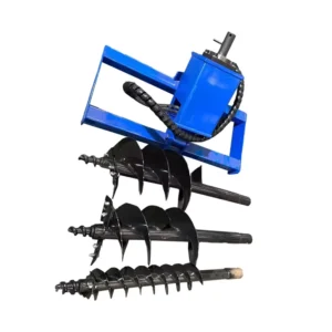 Skid Steer Hydraulic Auger with 3 Bits 6″ 12″ 14″ Attachment Hydraulic Earth Auger Drill Hole Digger