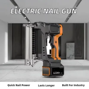 Stainless Steel Brad Nailer Nail Shooting Tool for Woodworking Household Rechargeable Electric Nail Gun 4.0Ah with 2 Batteries
