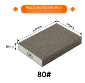 The Four sided Gray Sponge Sander Sponge Blockcan Be Used to Sand Cars Metals Wood and Technology Products