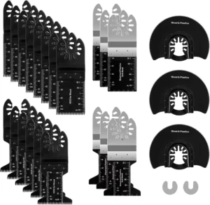 Universal 23Pcs Oscillating Multi Tool Saw Blade Set Quick Release for Renovator Power Tool Professional Wood Cutting