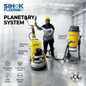 Wet Dry Use Planetary Floor Grinder Concrete Grinder Machine Cement Polishing Machine with Dust Vacuum